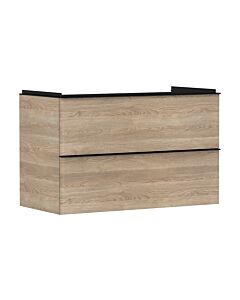 hansgrohe Xelu Q Waschtischunterschrank 54033670 980x605x475mm, 2 Schubladen, Eiche Natur, mattschwarz