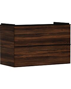 hansgrohe Xelu Q Waschtischunterschrank 54034670 980x605x475mm, 2 Schubladen, Nussbaum dunkel, mattschwarz