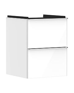 hansgrohe Xelu Q Waschtischunterschrank 54019000 480x605x475mm, für Handwaschbecken, 2 Schubladen, weiß hochglanz, chrom
