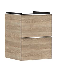 hansgrohe Xelu Q meuble sous-vasque 54021700 480x605x475mm, pour lave-mains , 2 tiroirs, chêne naturel, blanc mat