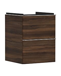 hansgrohe Xelu Q Waschtischunterschrank 54022000 480x605x475mm, für Handwaschbecken, 2 Schubladen, Nussbaum dunkel, chrom