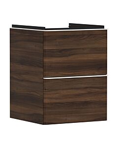 hansgrohe Xelu Q Waschtischunterschrank 54022700 480x605x475mm, für Handwaschbecken, 2 Schubladen, Nussbaum dunkel, mattweiß
