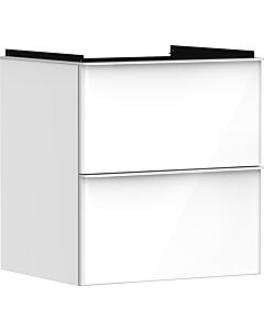 hansgrohe Xelu Q Waschtischunterschrank 54023700 580x605x475mm, 2 Schubladen, weiß hochglanz, mattweiß