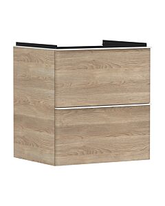 hansgrohe Xelu Q vanity unit 54025700 580x605x475mm, 2 drawers, natural oak, matt white