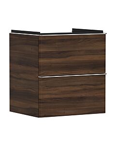 hansgrohe Xelu Q Waschtischunterschrank 54026000 580x605x475mm, 2 Schubladen, Nussbaum dunkel, chrom