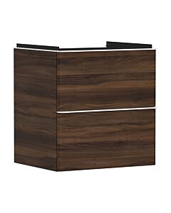 hansgrohe Xelu Q Waschtischunterschrank 54026700 580x605x475mm, 2 Schubladen, Nussbaum dunkel, mattweiß