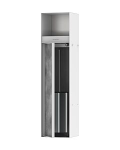 hansgrohe XtraStoris Rock Einbau-Toilettenbürstenhalter 56062700 mit Papierhalter, befliesbarer Tür, mattweiß