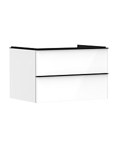 hansgrohe Xelu Q Waschtischunterschrank 54074670 780x485x550mm, 2 Schubkästen, weiß hochglanz, mattschwarz