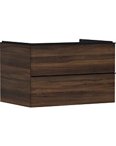 hansgrohe Xelu Q Waschtischunterschrank 54077670 780x485x550mm, 2 Schubkästen, Nussbaum dunkel, mattschwarz