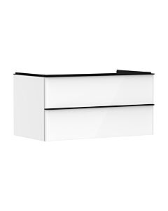 hansgrohe Xelu Q Waschtischunterschrank 54078670 980x485x550mm, 2 Schubkästen, weiß hochglanz, mattschwarz