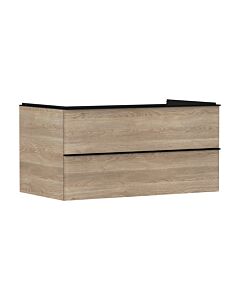 hansgrohe Xelu Q meuble sous-vasque 54080670 980x485x550mm, 2 tiroirs, chêne naturel, noir mat
