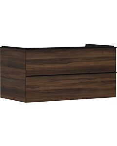 hansgrohe Xelu Q Waschtischunterschrank 54081670 980x485x550mm, 2 Schubkästen, Nussbaum dunkel, mattschwarz