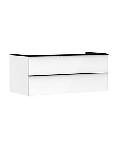 hansgrohe Xelu Q meuble sous-vasque 54082670 1180x485x550mm, 2 tiroirs, blanc brillant, noir mat
