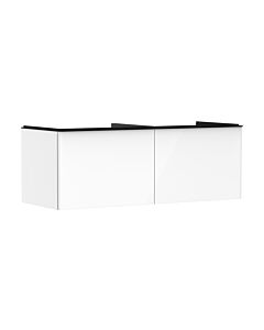 hansgrohe Xelu Q Waschtischunterschrank 54066670 1360x485x550mm, 2 Schubkästen, weiß hochglanz, mattschwarz