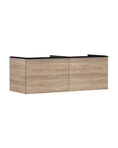 hansgrohe Xelu Q Waschtischunterschrank 54068670 1360x485x550mm, 2 Schubkästen, Eiche Natur, mattschwarz