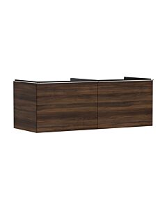 hansgrohe Xelu Q Waschtischunterschrank 54069000 1360x485x550mm, 2 Schubkästen, Nussbaum dunkel, chrom