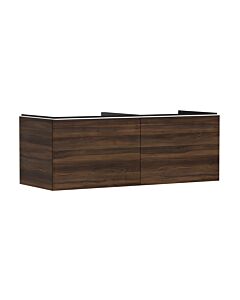 hansgrohe Xelu Q meuble sous-vasque 54069700 1360x485x550mm, 2 tiroirs, noyer foncé, blanc mat