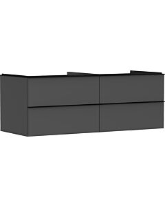hansgrohe Xelu Q Waschtischunterschrank 54087670 1360x485x550mm, 4 Schubkästen, diamantgrau matt, mattschwarz