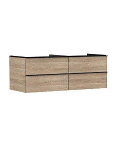 hansgrohe Xelu Q Waschtischunterschrank 54088670 1360x485x550mm, 4 Schubkästen, Eiche Natur, mattschwarz