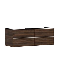 hansgrohe Xelu Q meuble sous-vasque 54089700 1360x485x550mm, 4 tiroirs, noyer foncé, blanc mat