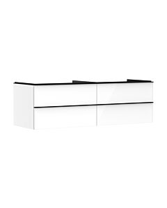 hansgrohe Xelu Q Waschtischunterschrank 54090670 1560x485x550mm, 4 Schubkästen, weiß hochglanz, mattschwarz