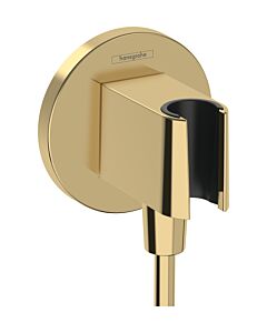 hansgrohe Fixfit wall connection 26888990 round, with shower holder, polished gold optic