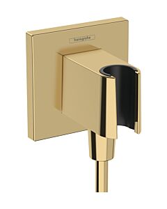 hansgrohe Fixfit Wandanschluss 26889990 eckig, mit Brausehalter, polished gold optic