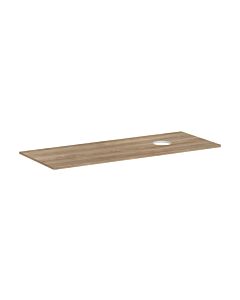 hansgrohe Xelu Q console 54117230 1360 x 550 mm, cutout on the right, countertop washbasin without tap hole, natural oak
