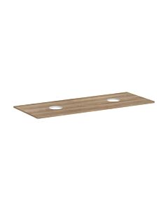 hansgrohe Xelu Q console 54118230 1360 x 550 mm, 2 découpes, vasque à poser sans trou pour robinetterie, chêne naturel