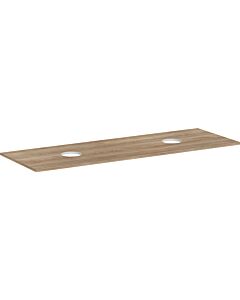 hansgrohe Xelu Q console 54119230 1560 x 550 mm, 2 découpes, vasque à poser sans trou pour robinetterie, chêne naturel