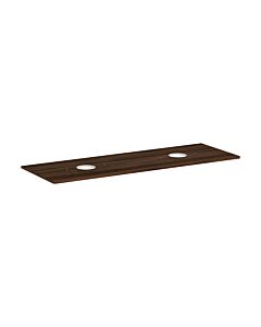 hansgrohe Xelu Q console 54119630 1560 x 550 mm, 2 découpes, vasque à poser sans trou pour robinetterie, noyer foncé