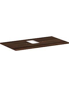 hansgrohe Xelu Q console 54121630 980 x 550 mm, découpe au milieu, vasque à poser avec trou pour robinetterie, noyer foncé