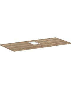 hansgrohe Xelu Q console 54122230 1180 x 550 mm, découpe au milieu, vasque à poser avec trou pour robinetterie, chêne naturel
