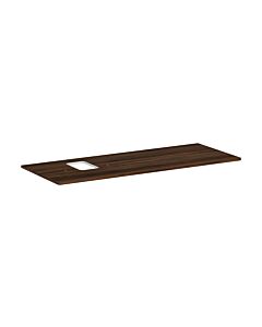 hansgrohe Xelu Q console 54123630 1360 x 550 mm, découpe à gauche, vasque à poser avec trou pour robinetterie, noyer foncé