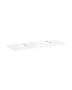 hansgrohe Xelu Q Konsole 54125050 1360 x 550 mm, 2 Ausschnitte, Aufsatzwaschtisch mit Hahnloch, weiß hochglanz