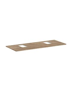 hansgrohe Xelu Q Konsole 54125230 1360 x 550 mm, 2 Ausschnitte, Aufsatzwaschtisch mit Hahnloch, Eiche Natur