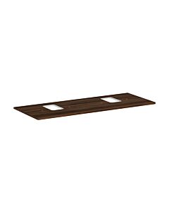 hansgrohe Xelu Q Konsole 54125630 1360 x 550 mm, 2 Ausschnitte, Aufsatzwaschtisch mit Hahnloch, Nussbaum dunkel