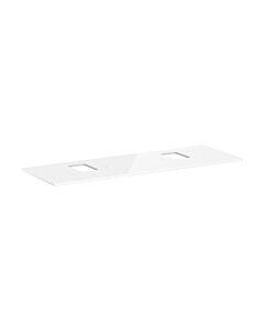 hansgrohe Xelu Q Konsole 54126050 1560 x 550 mm, 2 Ausschnitte, Aufsatzwaschtisch mit Hahnloch, weiß hochglanz