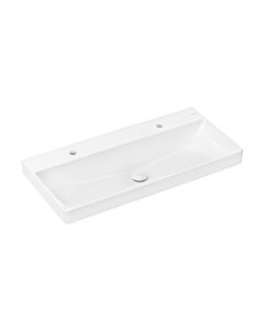 hansgrohe Aufsatzwaschtisch Xelu Q 1000x480mm, mit 2 Hahnlöchern, ohne Überlauf, geschliffen, weiß