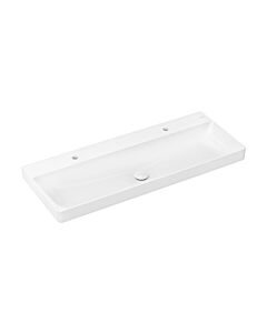 hansgrohe Aufsatzwaschtisch Xelu Q 1200x480mm, mit 2 Hahnlöchern, ohne Überlauf, geschliffen, weiß