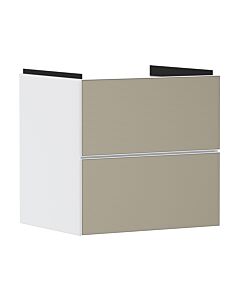 hansgrohe Xevolos E Waschtischunterschrank 54175390 580x555x475mm, 2 Schubladen, mattweiß, bronze Struktur