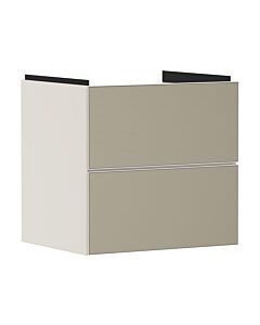 hansgrohe Xevolos E Waschtischunterschrank 54176390 580x555x475mm, 2 Schubladen, sandbeige matt, bronze Struktur