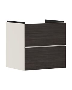 hansgrohe Xevolos E vanity unit 54176730 580x555x475mm, 2 drawers, sand beige matt, dark oak