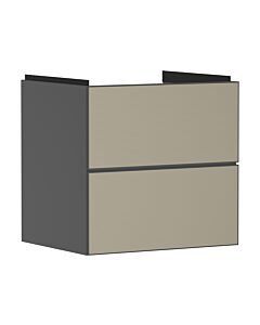 hansgrohe Xevolos E meuble sous-vasque 54177390 580x555x475mm, 2 tiroirs, gris ardoise mat, structure bronze