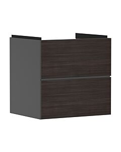 hansgrohe Xevolos E Waschtischunterschrank 54177730 580x555x475mm, 2 Schubladen, schiefergrau matt, Eiche dunkel