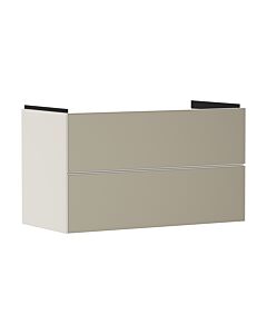 hansgrohe Xevolos E Waschtischunterschrank 54182390 980x555x475mm, 2 Schubladen, sandbeige matt, bronze Struktur