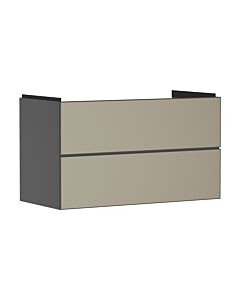 hansgrohe Xevolos E Waschtischunterschrank 54183390 980x555x475mm, 2 Schubladen, schiefergrau matt, bronze Struktur