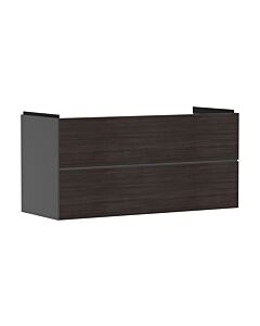 hansgrohe Xevolos E Waschtischunterschrank 54186730 1180x555x475mm, 2 Schubladen, schiefergrau matt, Eiche dunkel