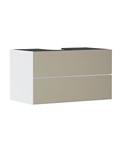 hansgrohe Xevolos E Waschtischunterschrank 54190390 980x555x550mm, 2 Schubladen, mattweiß, bronze Struktur