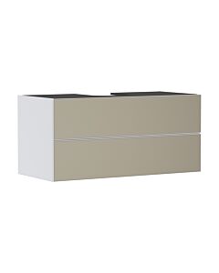 hansgrohe Xevolos E Waschtischunterschrank 54193390 1180x555x550mm, 2 Schubladen, mattweiß, bronze Struktur